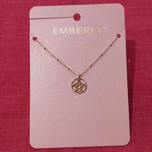 NWT - Emberly Gold Tone Cutout Turtle Pendant Necklace